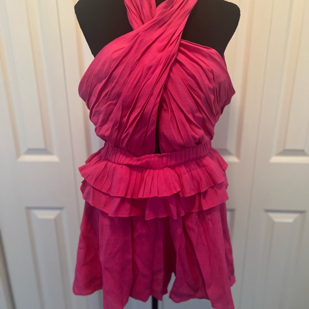 DO+BE Vibrant Pink Halter Dress Romper